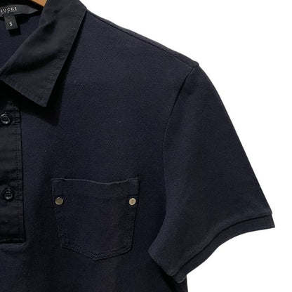 Gucci Short Sleeve Deer Polo Shirt Cut and Sewn S Navy Men's Used