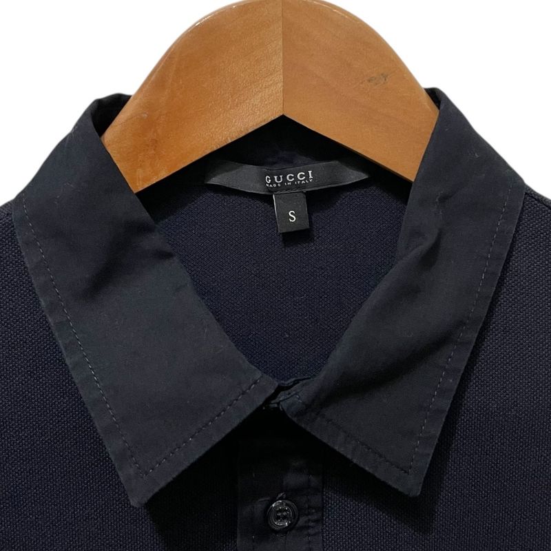 Gucci Short Sleeve Deer Polo Shirt Cut and Sewn S Navy Men's Used