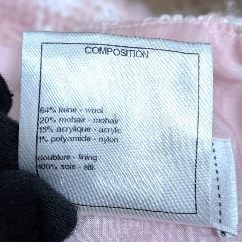 Chanel High Waist Tweed Skirt P50302 Size 40 Pink Ladies Used