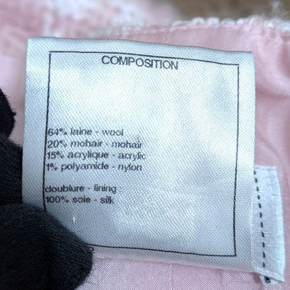 Chanel High Waist Tweed Skirt P50302 Size 40 Pink Ladies Used