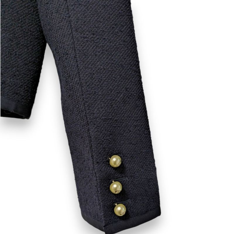Good 24ss Christian Dior CD Pearl Button Collarless Jacket Skirt Setup Size 42