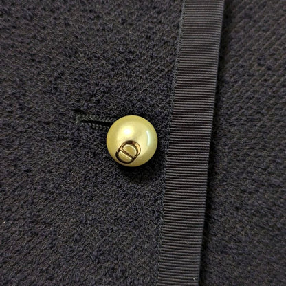 Good 24ss Christian Dior CD Pearl Button Collarless Jacket Skirt Setup Size 42