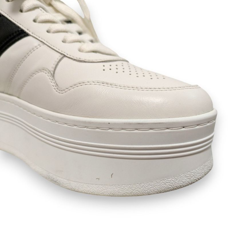 Celine Block Sneakers Size 38 Approx 25cm (9.84in) White Black Women's Preowned