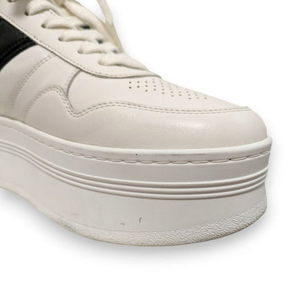 Celine Block Sneakers Size 38 Approx 25cm (9.84in) White Black Women's Preowned