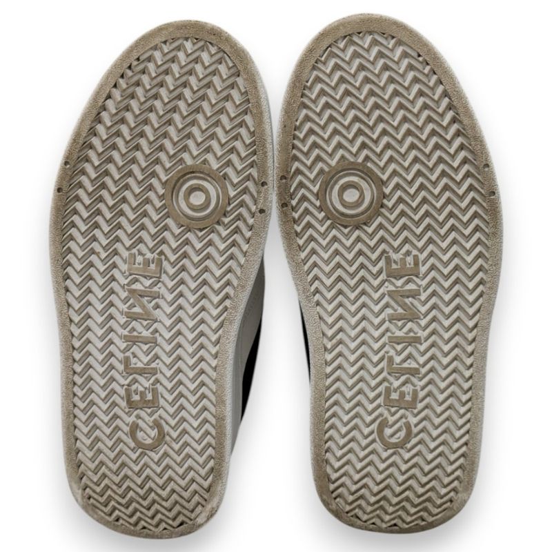 Celine Block Sneakers Size 38 Approx 25cm (9.84in) White Black Women's Preowned