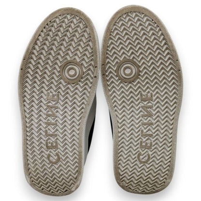 Celine Block Sneakers Size 38 Approx 25cm (9.84in) White Black Women's Preowned