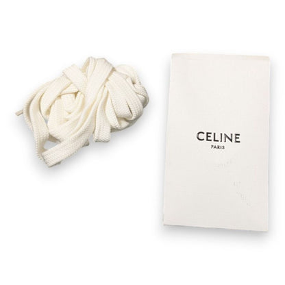 Celine Block Sneakers Size 38 Approx 25cm (9.84in) White Black Women's Preowned