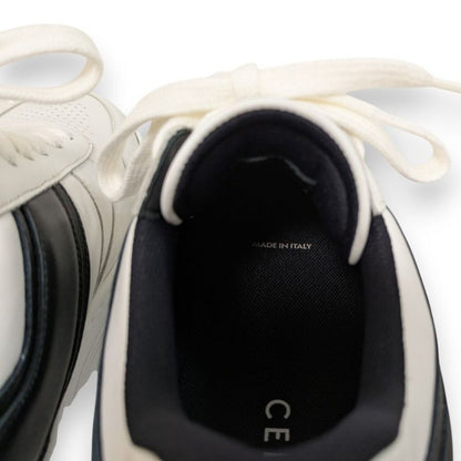 Celine Block Sneakers Size 38 Approx 25cm (9.84in) White Black Women's Preowned