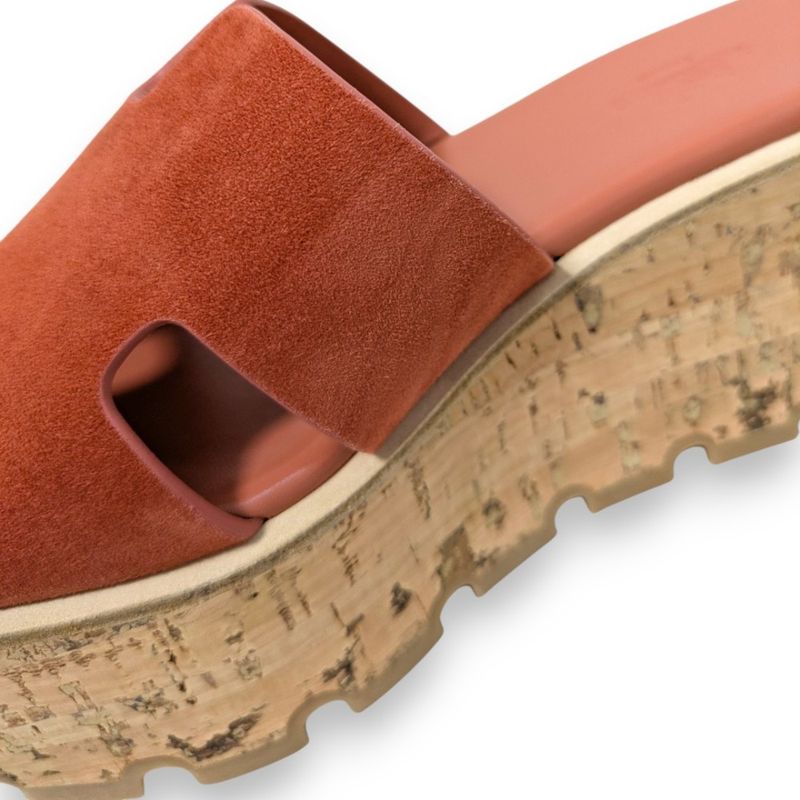 Unused Hermes Eze 30 Platform Cork Sandals Size 36 Approx 23cm (9.06in) Orange