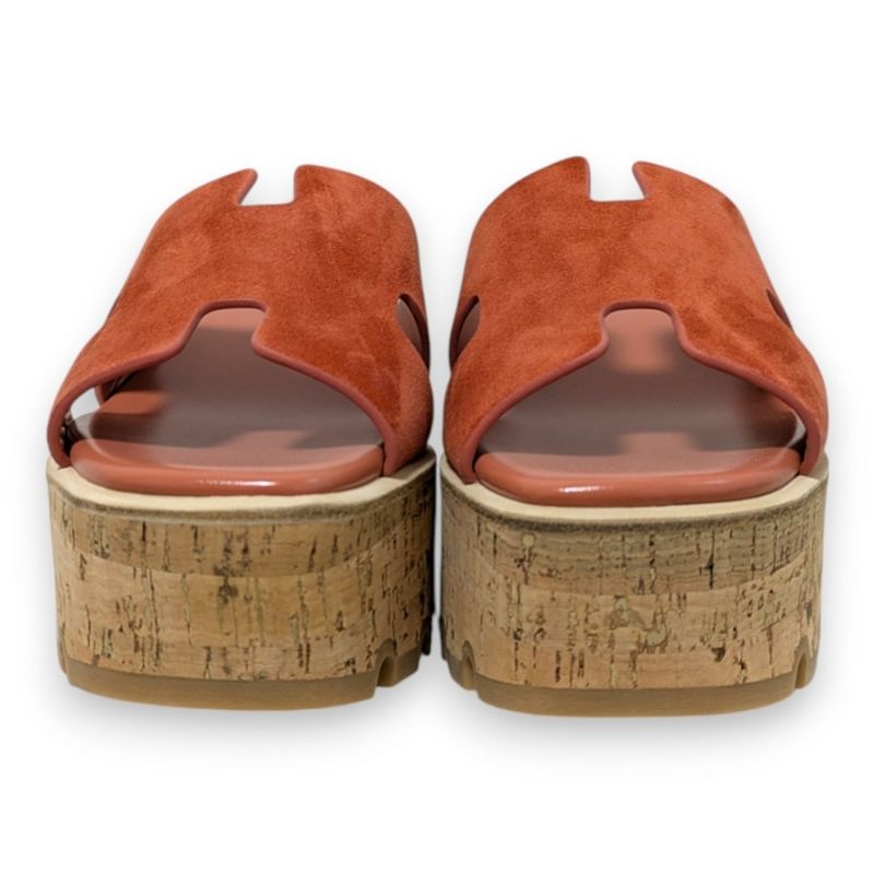Unused Hermes Eze 30 Platform Cork Sandals Size 36 Approx 23cm (9.06in) Orange