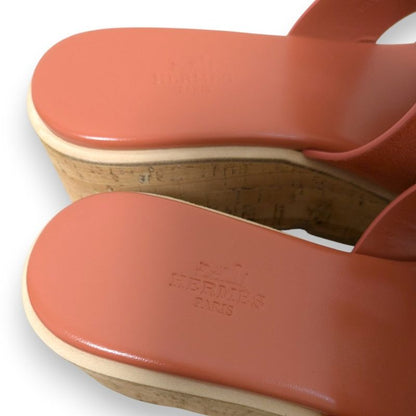 Unused Hermes Eze 30 Platform Cork Sandals Size 36 Approx 23cm (9.06in) Orange