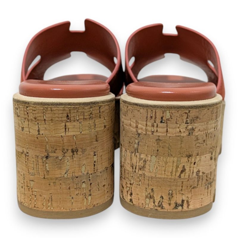 Unused Hermes Eze 30 Platform Cork Sandals Size 36 Approx 23cm (9.06in) Orange