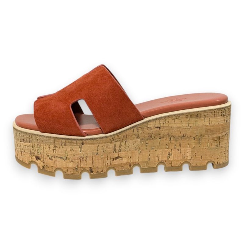 Unused Hermes Eze 30 Platform Cork Sandals Size 36 Approx 23cm (9.06in) Orange