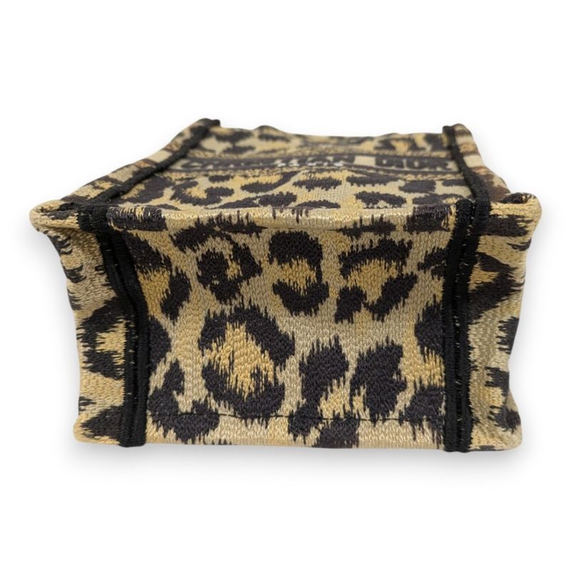 Christian Dior Book Tote Mini Phone Bag Shoulder Bag Leopard Pattern Beige
