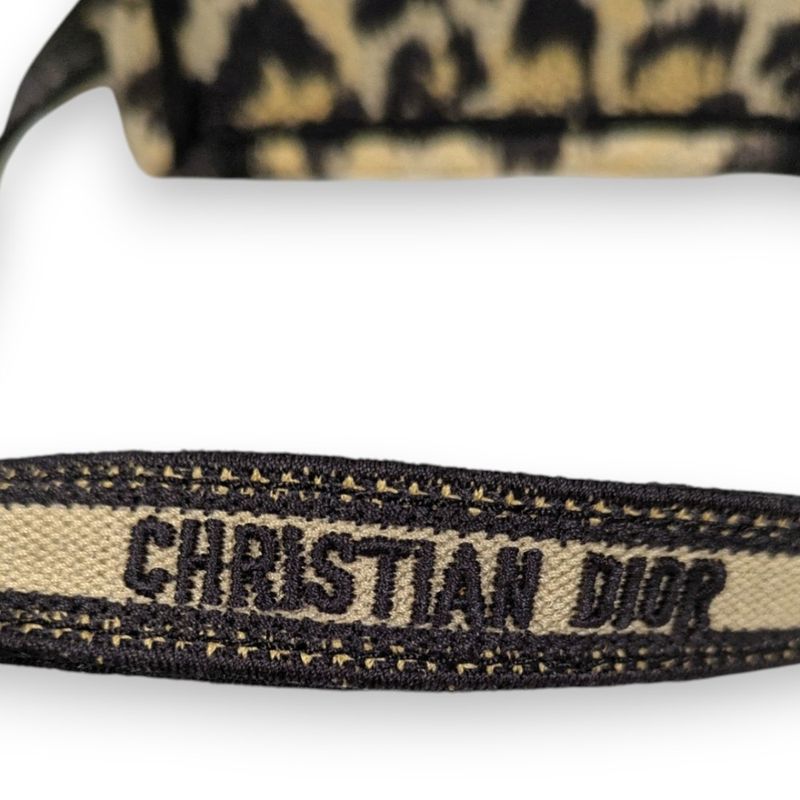 Christian Dior Book Tote Mini Phone Bag Shoulder Bag Leopard Pattern Beige