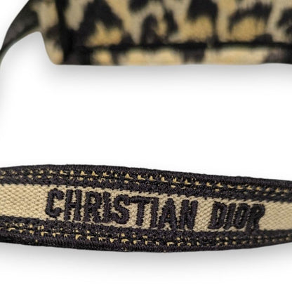 Christian Dior Book Tote Mini Phone Bag Shoulder Bag Leopard Pattern Beige