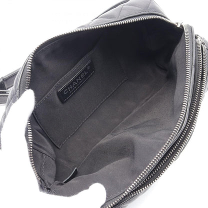 Chanel Waist Bag Body Bag Matelasse Black Leather Matelasse Body Bag Ladies