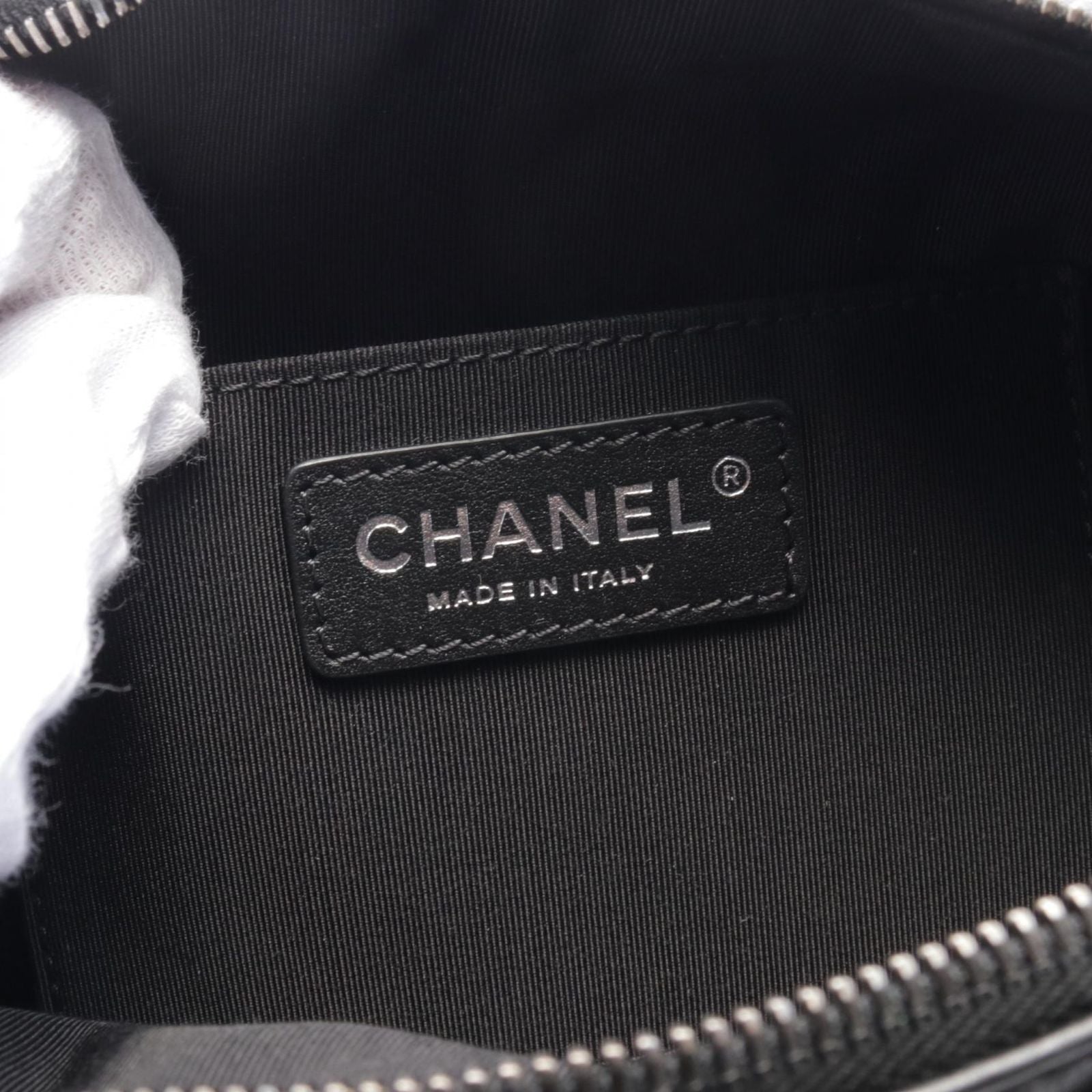 Chanel Waist Bag Body Bag Matelasse Black Leather Matelasse Body Bag Ladies
