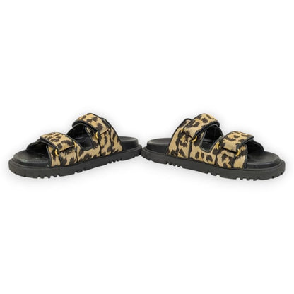Christian Dior Act Leopard Slide Sandals Approx 24cm (9.45in) Beige Black