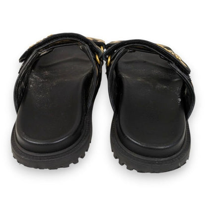 Christian Dior Act Leopard Slide Sandals Approx 24cm (9.45in) Beige Black