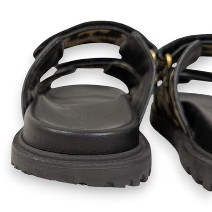 Christian Dior Act Leopard Slide Sandals Approx 24cm (9.45in) Beige Black