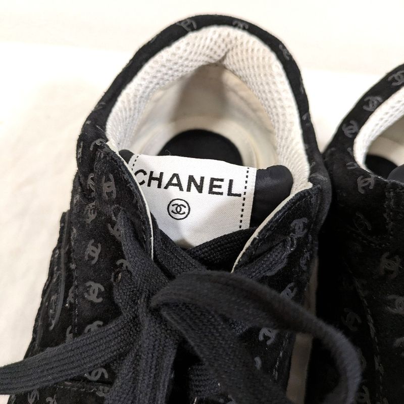 22aw Chanel Coco Mark Print Suede Sneakers G39292 Size 42 Approx 27cm (10.63in)