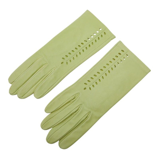 Hermes Gloves 6 1 2 Light Green Lambskin Women Hermes