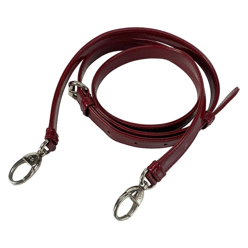 Dior Christian Dior Handbag Lady Dior Mini Bag Red Silver Hardware Leather