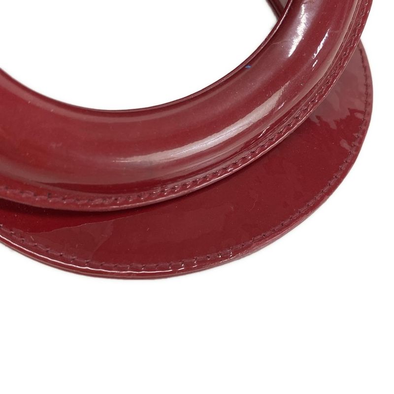 Dior Christian Dior Handbag Lady Dior Mini Bag Red Silver Hardware Leather