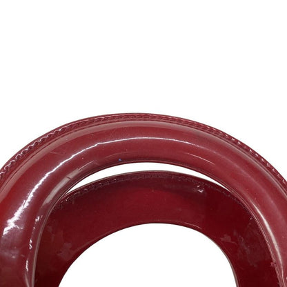 Dior Christian Dior Handbag Lady Dior Mini Bag Red Silver Hardware Leather