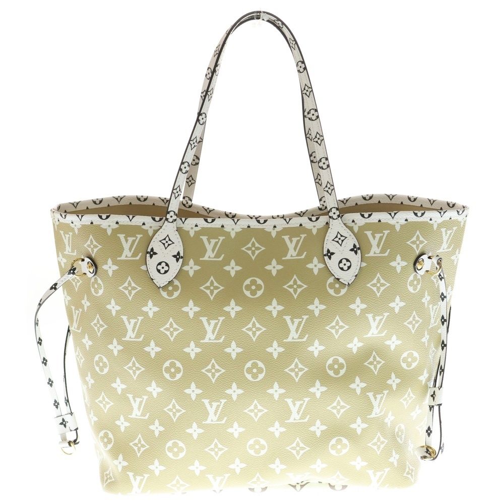 Louis Vuitton Neverfull MM Monogram Giant Pouch Tote Bag Green/white M44568 Rfid