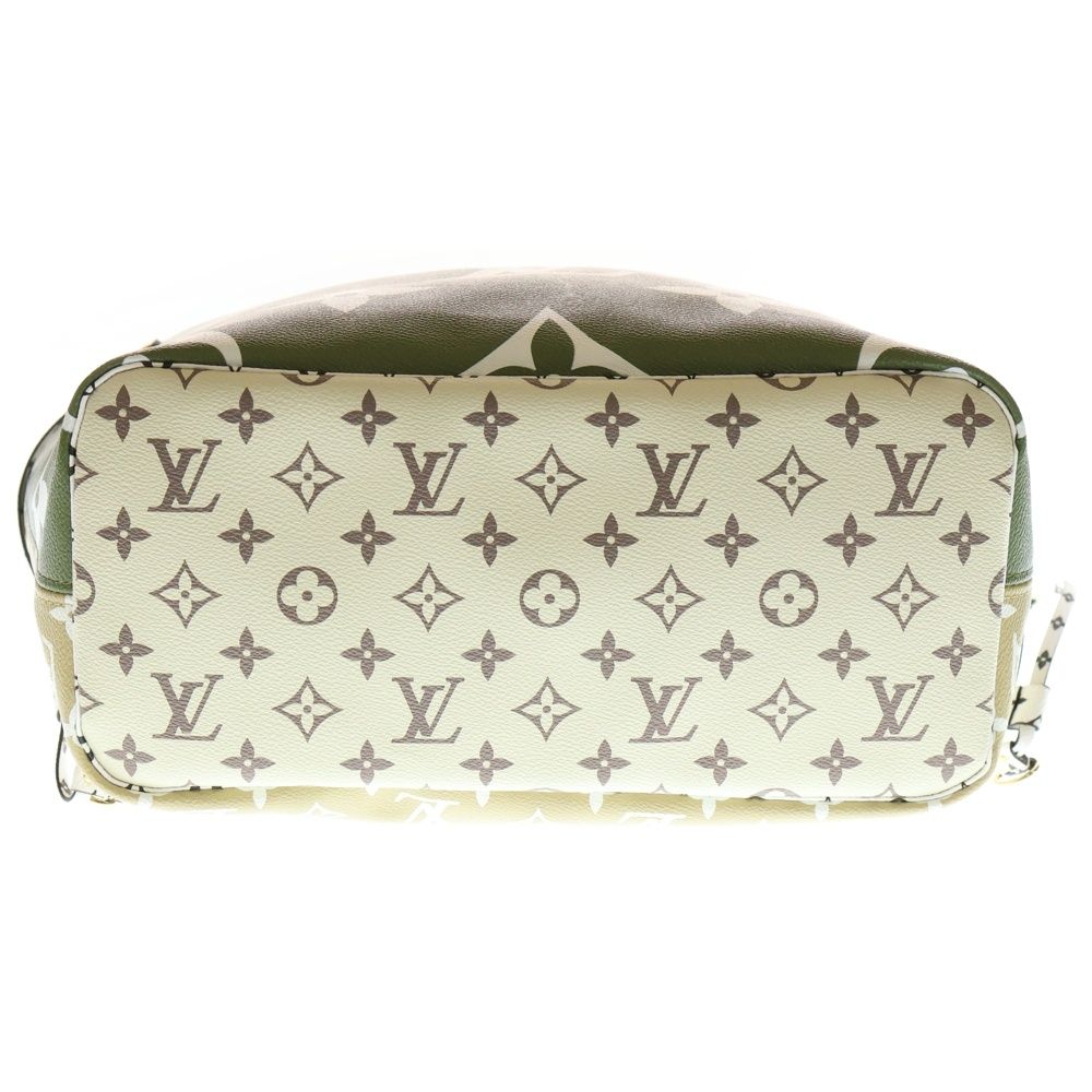 Louis Vuitton Neverfull MM Monogram Giant Pouch Tote Bag Green/white M44568 Rfid