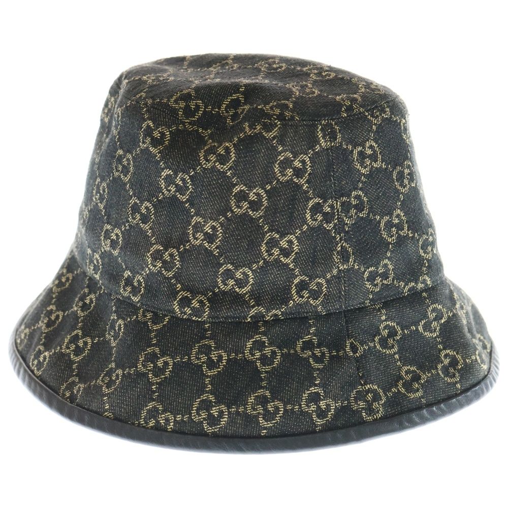 Gucci GG Canvas Denim Bucket Hat Hat Black 576371 3haf8