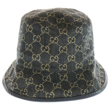 Gucci GG Canvas Denim Bucket Hat Hat Black 576371 3haf8