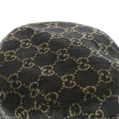 Gucci GG Canvas Denim Bucket Hat Hat Black 576371 3haf8