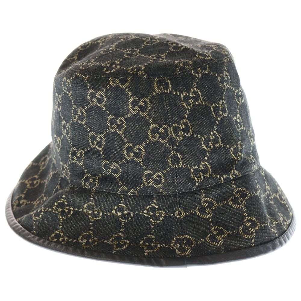 Gucci GG Canvas Denim Bucket Hat Hat Black 576371 3haf8