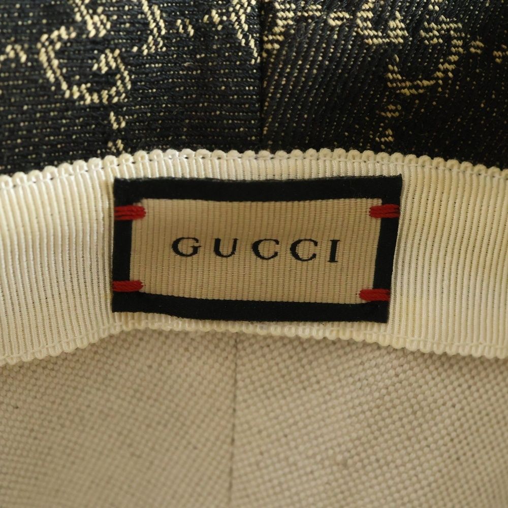 Gucci GG Canvas Denim Bucket Hat Hat Black 576371 3haf8