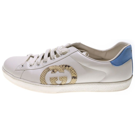 Gucci Interlocking G Leather Low Cut Sneakers White