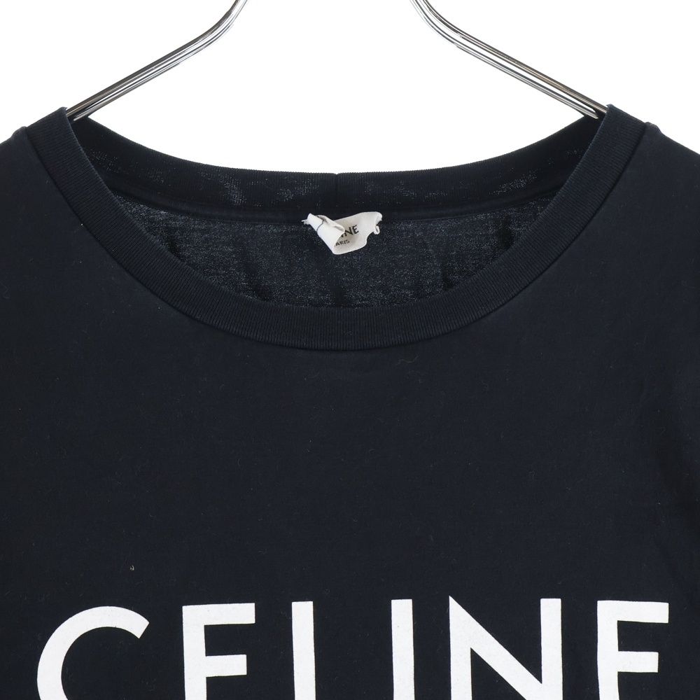 Celine 22aw Loose Fit Logo Print Short Sleeve T-Shirt Cut and Sewn Black