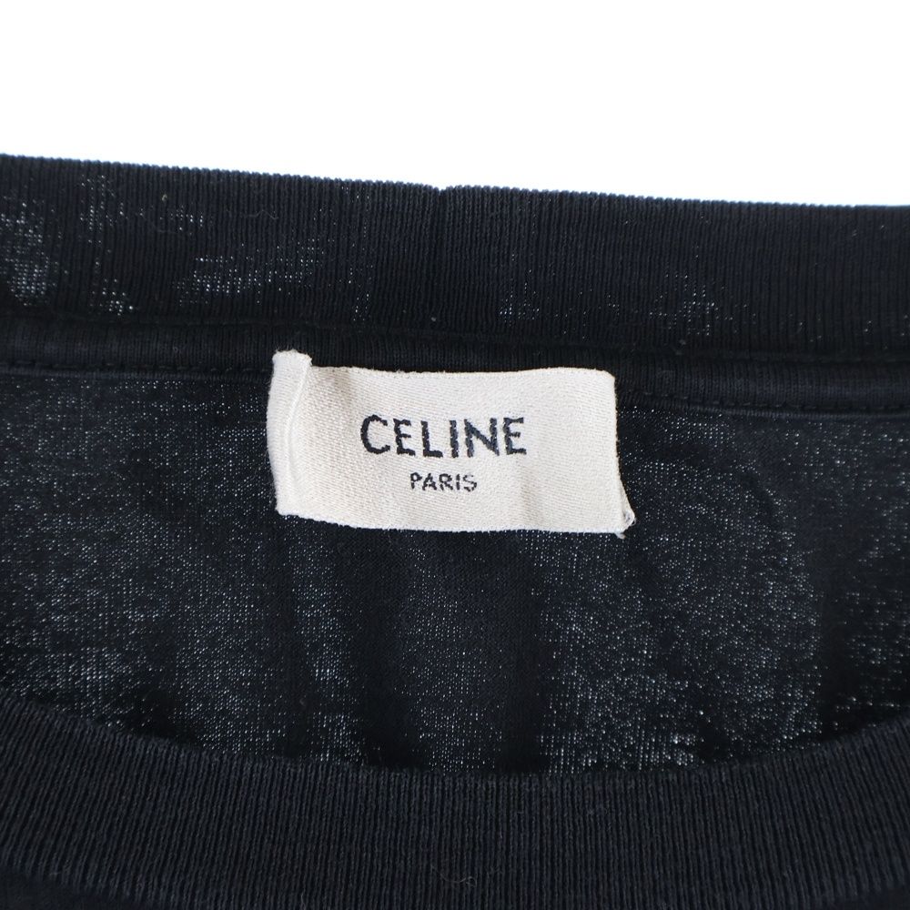 Celine 22aw Loose Fit Logo Print Short Sleeve T-Shirt Cut and Sewn Black
