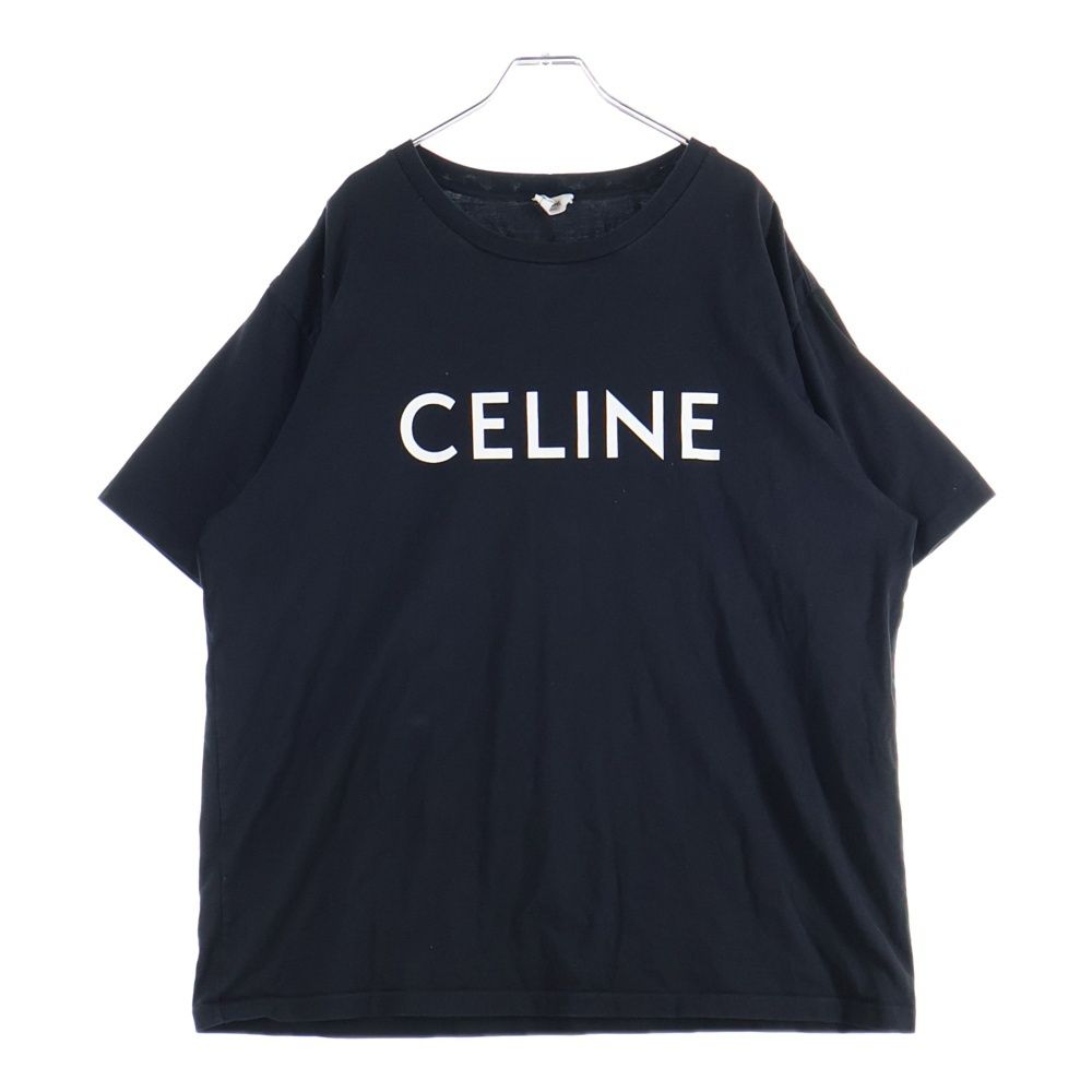 Celine 22aw Loose Fit Logo Print Short Sleeve T-Shirt Cut and Sewn Black