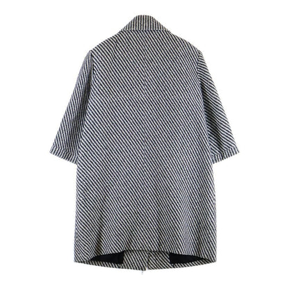 Chanel Coco Mark Button Striped All Over Pattern Tweed Stainless Steel Collar