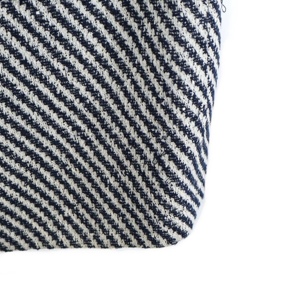 Chanel Coco Mark Button Striped All Over Pattern Tweed Stainless Steel Collar