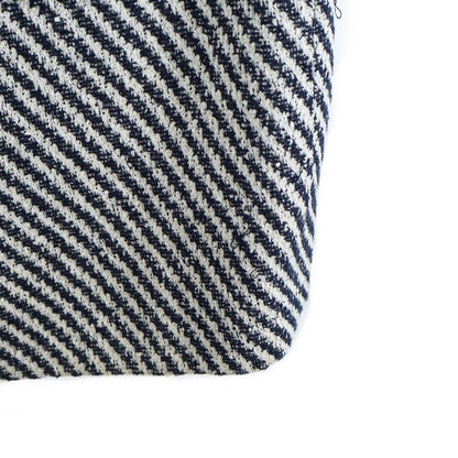 Chanel Coco Mark Button Striped All Over Pattern Tweed Stainless Steel Collar