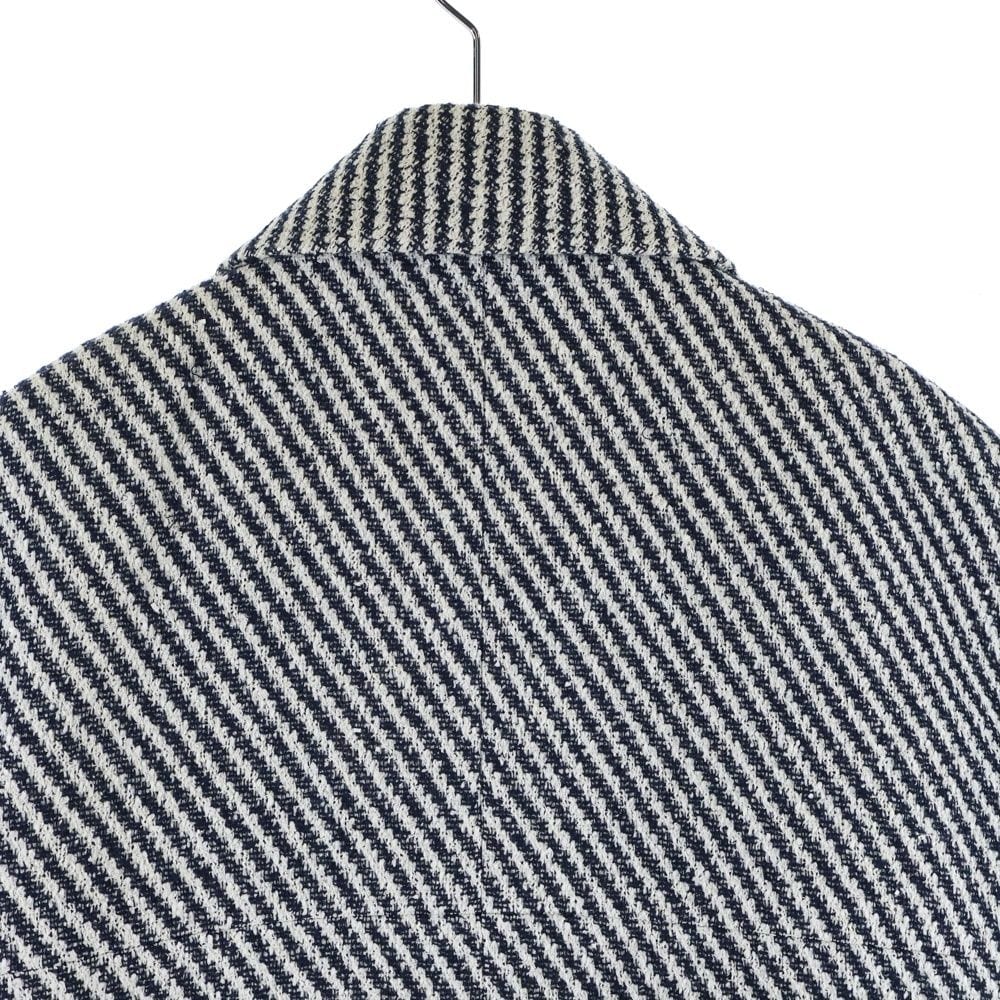 Chanel Coco Mark Button Striped All Over Pattern Tweed Stainless Steel Collar
