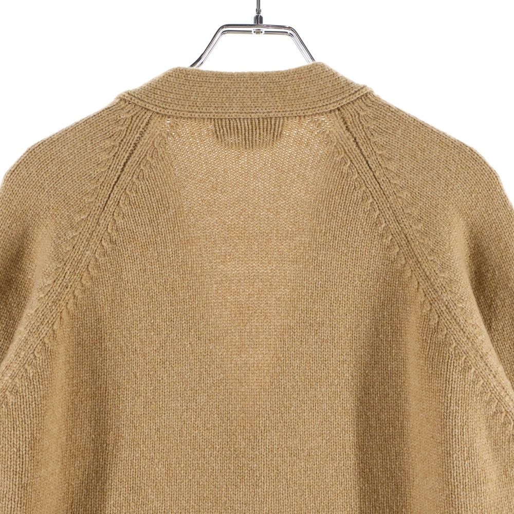 Hermes Cashmere Multicolor Leather Patch Knit Long Sleeve Cardigan Brown