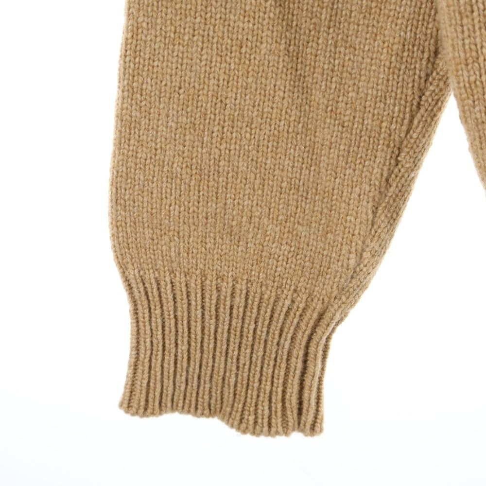 Hermes Cashmere Multicolor Leather Patch Knit Long Sleeve Cardigan Brown