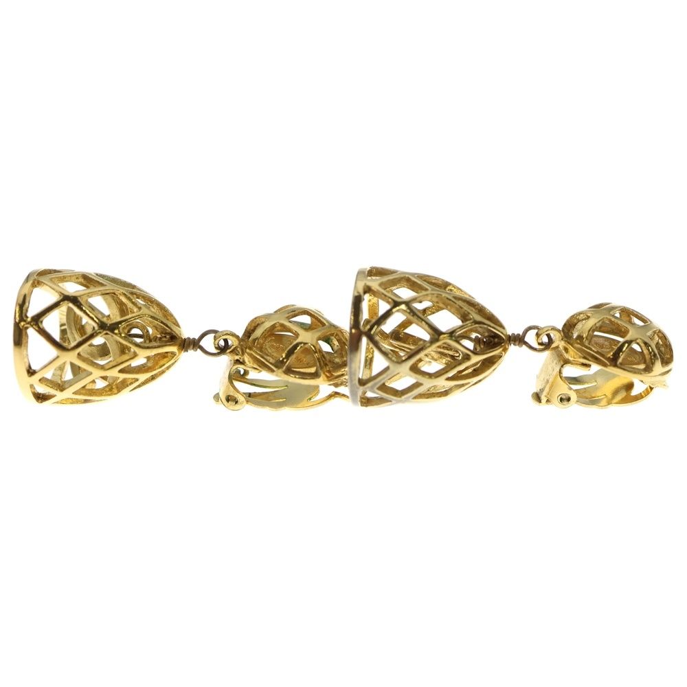 Chanel Birdcage Coco Mark Earring Gold