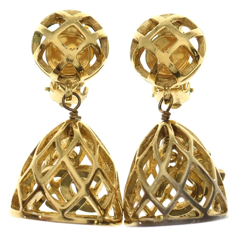 Chanel Birdcage Coco Mark Earring Gold
