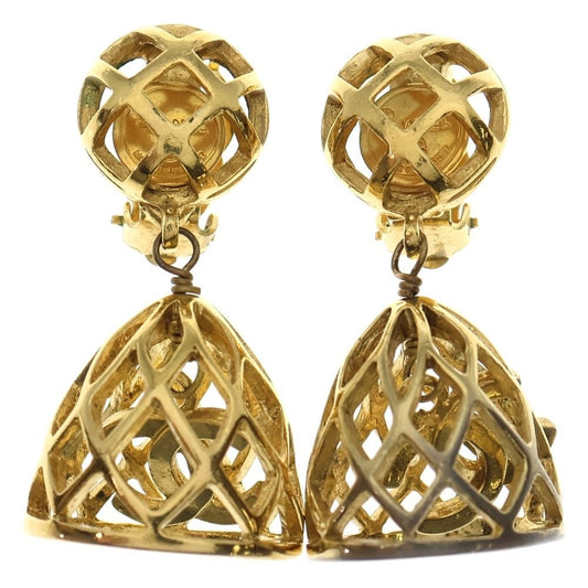 Chanel Birdcage Coco Mark Earring Gold